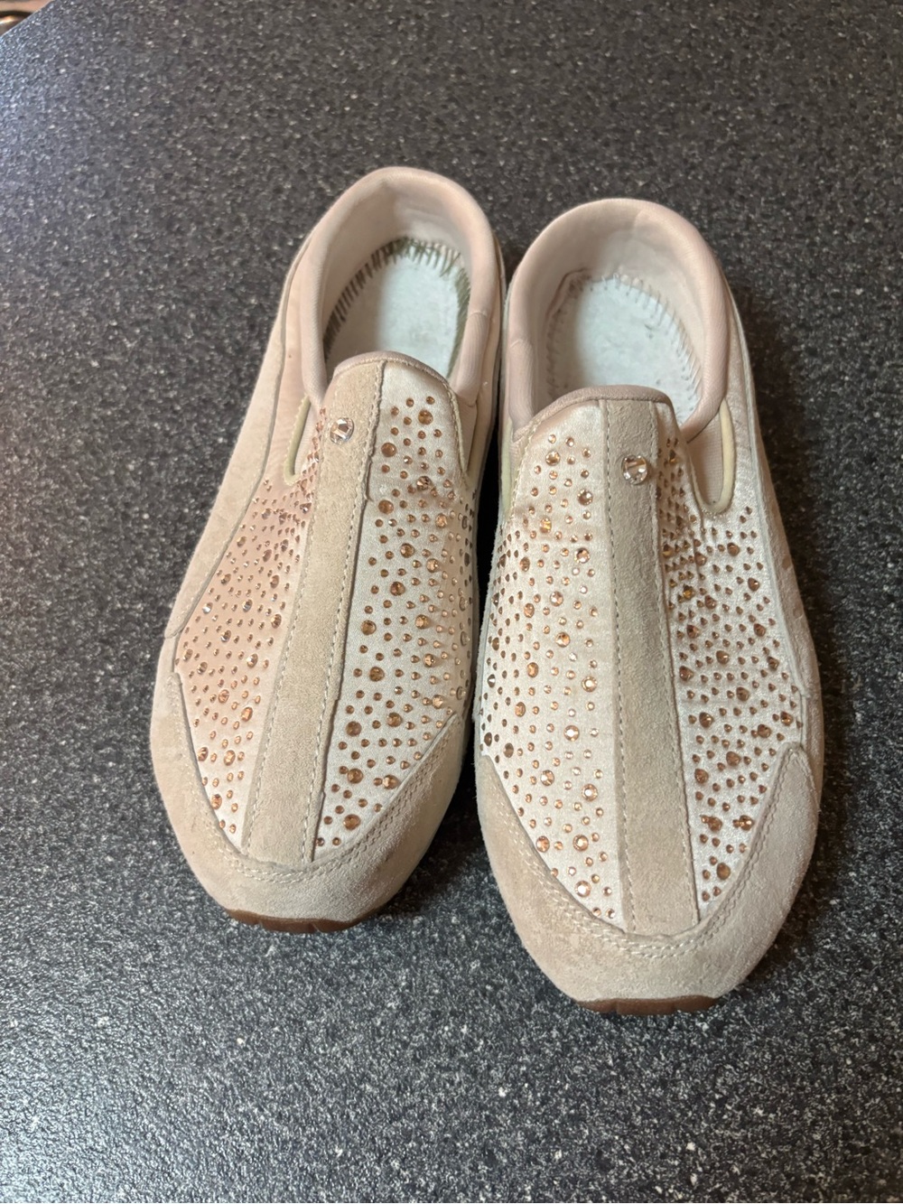 Slip-On Women's Crystal Accent Sneakers in Light Pink easy spirit travel time